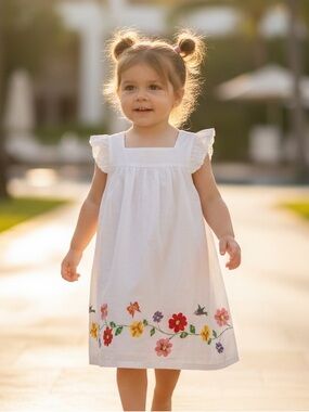 Hungry Caterpillar Eric Carle x Gymboree Floral Embroidered Cotton Sundress